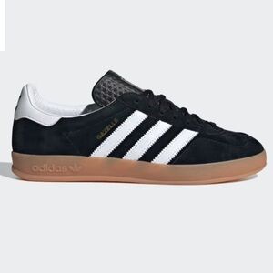 ADIDAS GAZELLE INDOOR SHOES 👟 Core Black / Cloud White Size W 7.5 M 6.5